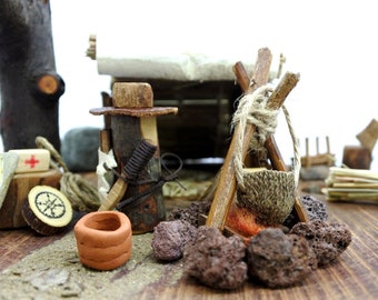 Survival camp, wildlife exploration, natural wooden toy, Montessori, Waldorf, Sir Val’s World for boys & girls