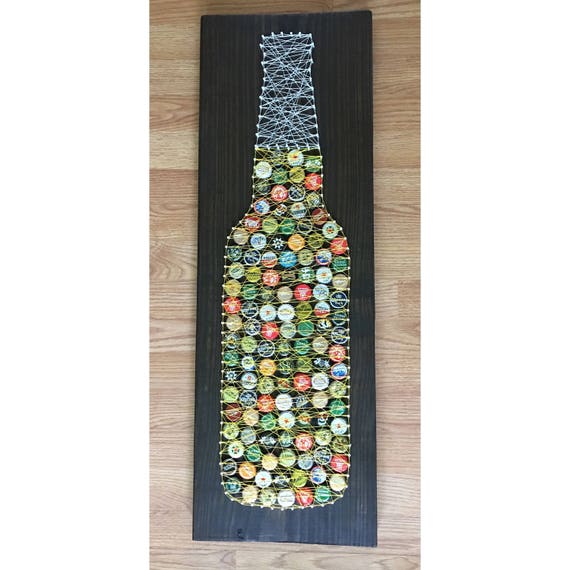 Beer Bottle Cap String Art Home Decor Craft Wall - Beer Bottle Wall Art Beer Bottle Cap String Art Home Decor Craft Wall - Beer Bottle Wall Art
