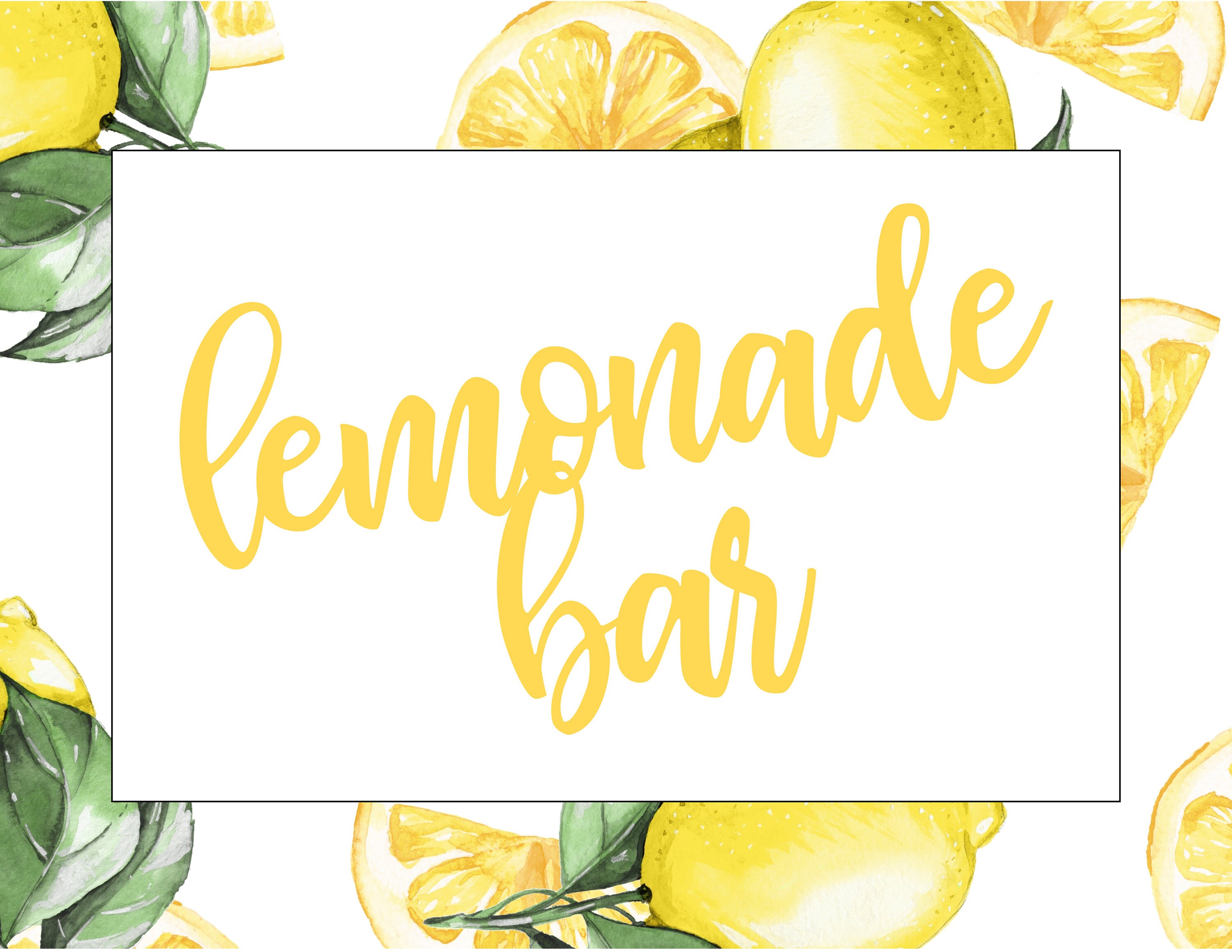Lemonade Theme lemonade Bar Sign, Beyonce, Printable, 8'x10' and 5'x7