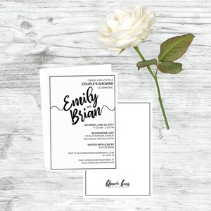 Black & White Couple&#39;s Shower Invitation, Printable, Customizable