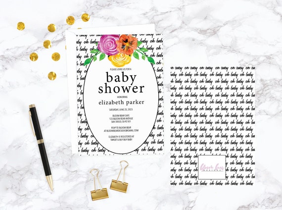Kate spade baby shower invitations discount