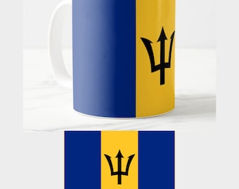 Barbados Bajan Caribbean Flag 11oz Tea Cup Coffee Mug