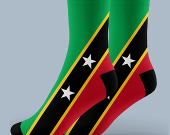St Kitts & Nevis Caribbean St Kittian Flag Unisex Gift Socks
