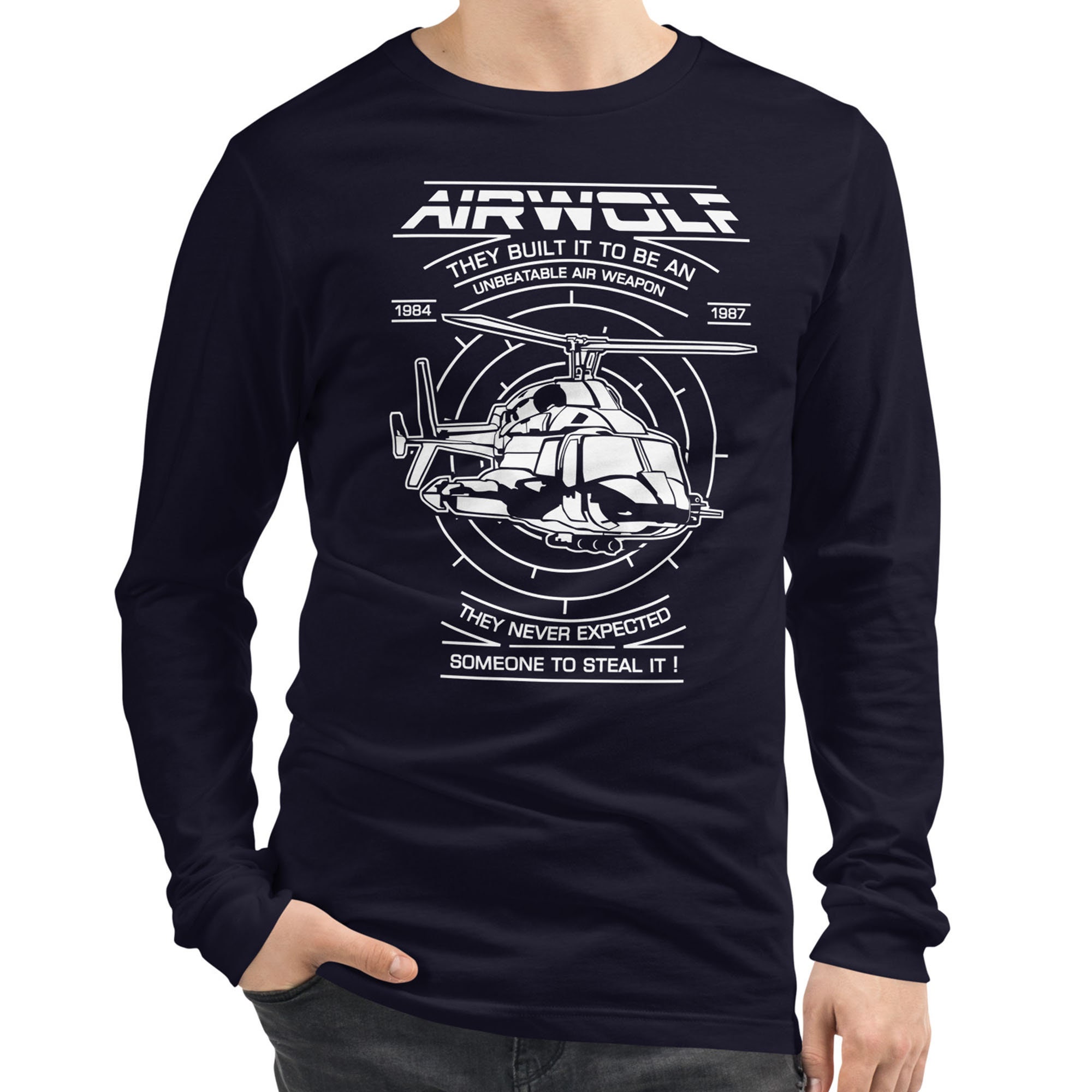 Airwolf Helicopter Retro Eighties TV Show Womens Mens Graphic Tshirts ...