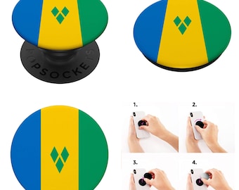 St Vincent Caribbean Saint Vincent and the Grenadines Flag Smartphone Grip Phone Holder Stand for Phones and Tablets