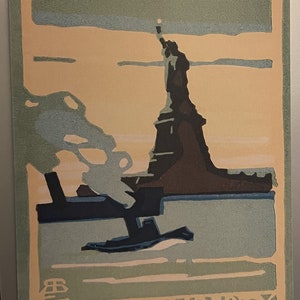 Estátua da Liberdade (1916) de Postcards: New York Series I em alta resolução por Rachael Robinson Elmer Art Card Cartão postal Impressão colorida