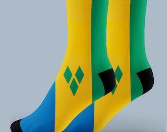 St Vincent Caribbean Saint Vincent and the Grenadines Flag  Unisex Gift Socks