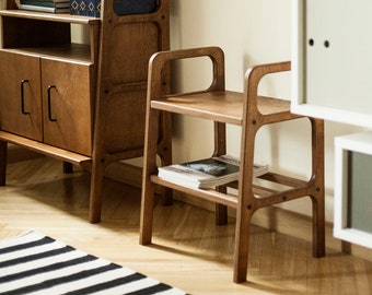 Holzhocker, Minimalist Stool wood, Mid century modern, Office chair, Small Wooden Stool, Desk chair, Narrow bench