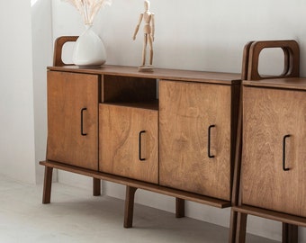 Credenza, vinyl storage, tv stand, mid-century, Media cabinet, record player stand, media console, midcentury modern, walnut, sideboard