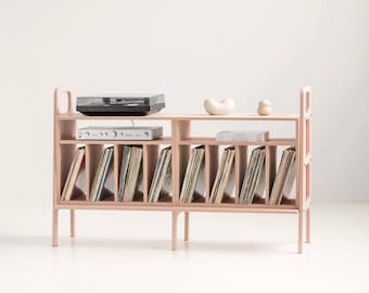 Mid century modern Record player stand, Vinyl record storage, Wooden TV stand, media console, Scandinavian sideboard
