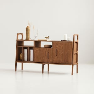 Mid Century Credenza | Wide Sideboard Cabinet - Sideboard Buffet Storage