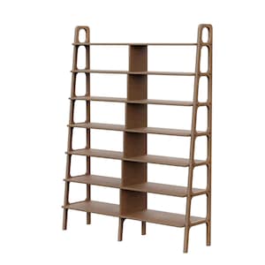 Wide Mid Century Modern Bookcase, Custom Walnut bookcase, Ladder bookshelf, Modular storage, Handmade furniture, Shelving unit image 19