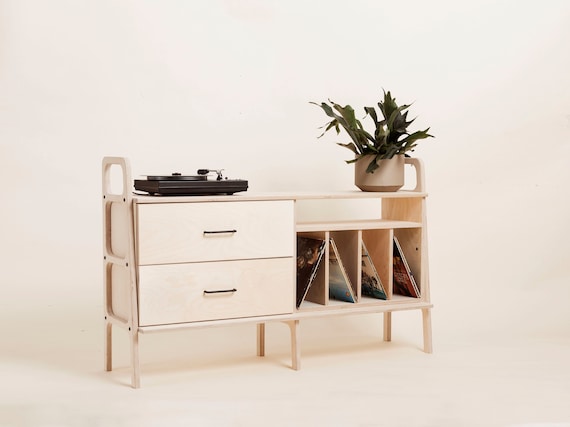 Sideboard With Drawers Record Player Stand Home Office Etsy