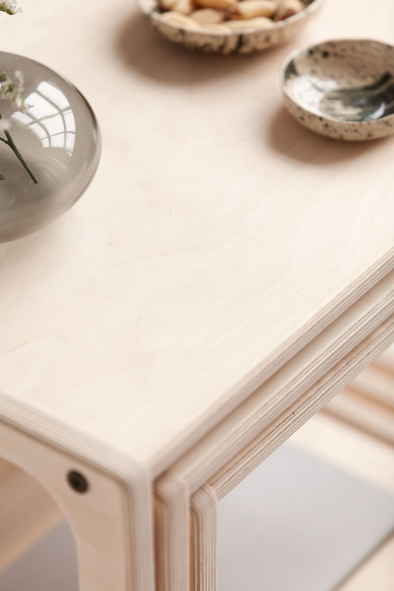Nesting mid century modern coffee table, wooden coffee table, minimalist side table image 9