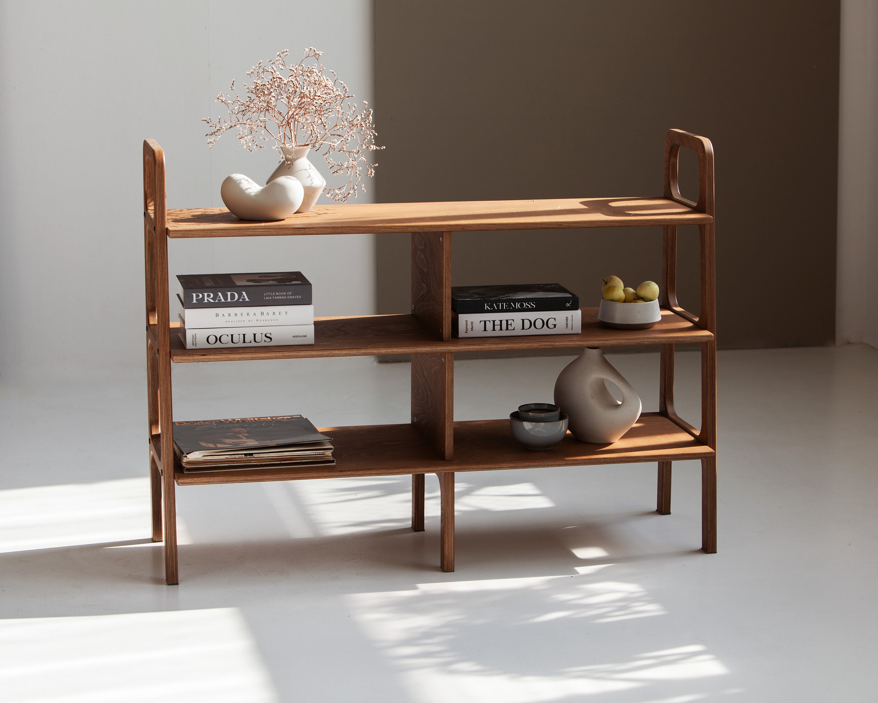 Mid-Century Modular 3-Tier Wide Shelf