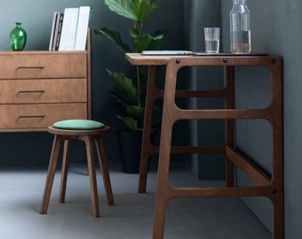 Bureau de taille personnalisée, bureau minimaliste pour ordinateur, bureau moderne du milieu du siècle pour bureau, bureau scandinave moderne en bois