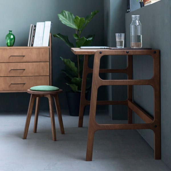 Bureau de taille personnalisée, bureau minimaliste pour ordinateur, bureau moderne du milieu du siècle pour bureau, bureau scandinave moderne en bois