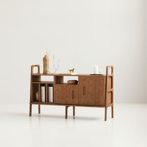Mid-Century Modern Wooden Sideboard, Mid-century modern credenza, record player stand, media console, Record player stand