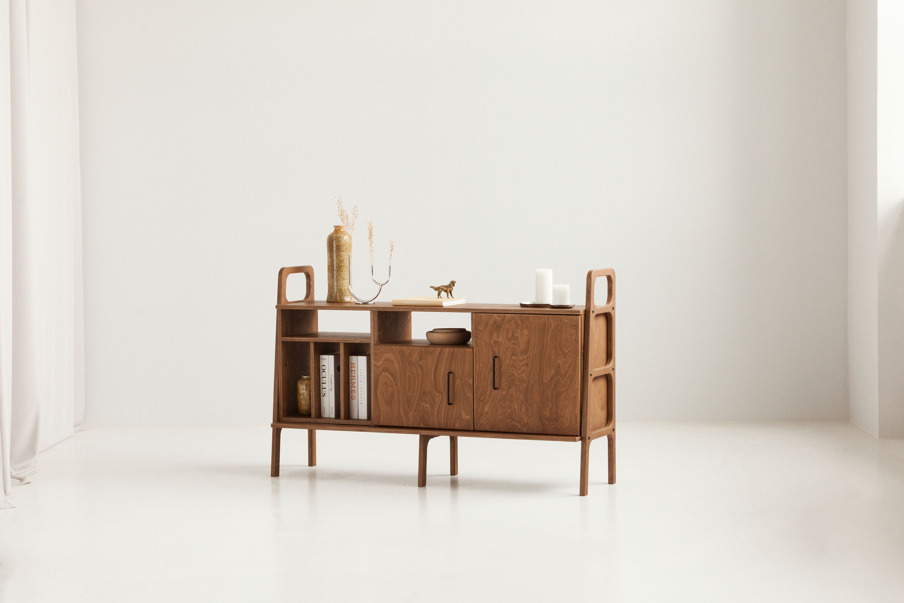 Mid-Century Modern Wooden Sideboard, Mid-century modern credenza, record player stand, media console, Record player stand