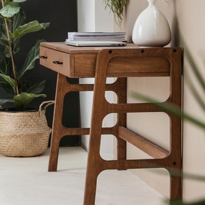 Mid Century Modern desk with drawers, Desk for Office, Minimalist Desk for Computer
