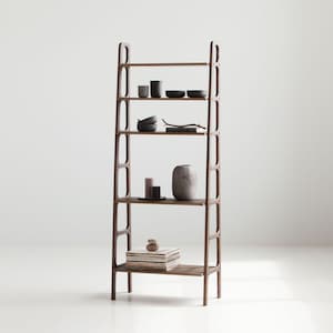 Mid Century Modern Bookshelf, Minimalist bookshelf, Custom bookcase, Walnut bookcase, Scandinavian bookcase, Wooden bookcase