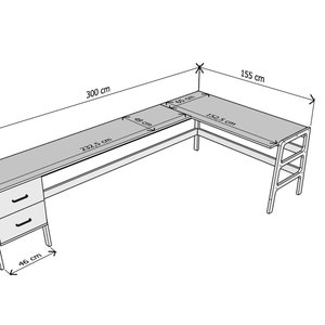 Corner desk, L shaped desk, Computer desk, Mid century modern desk, Writing desk, Walnut desk, l-shaped desk, Wood desk, Music desk zdjęcie 1