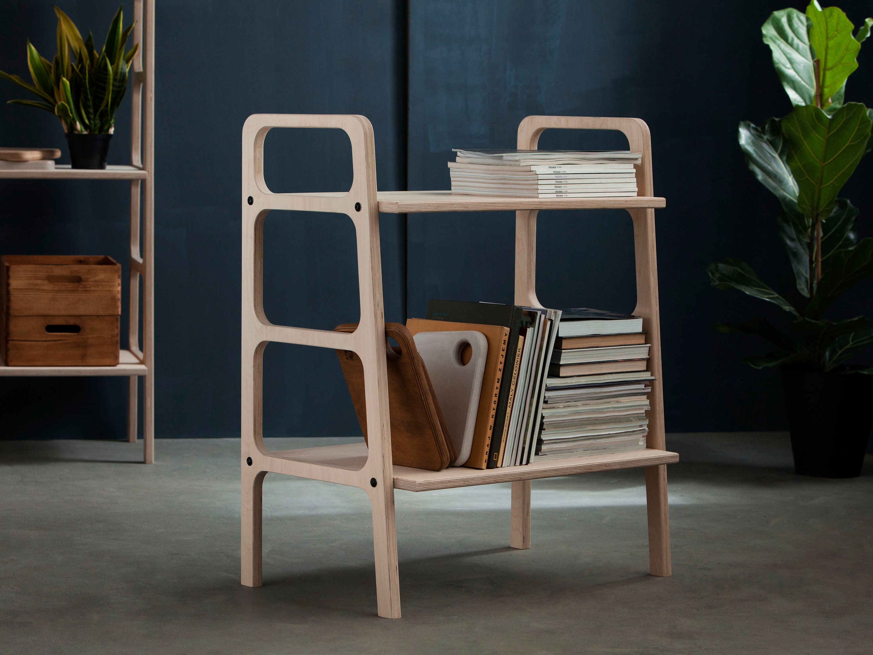 Scandinavian Bookcase plywood bookcase Mid Century Bookcase Etsy