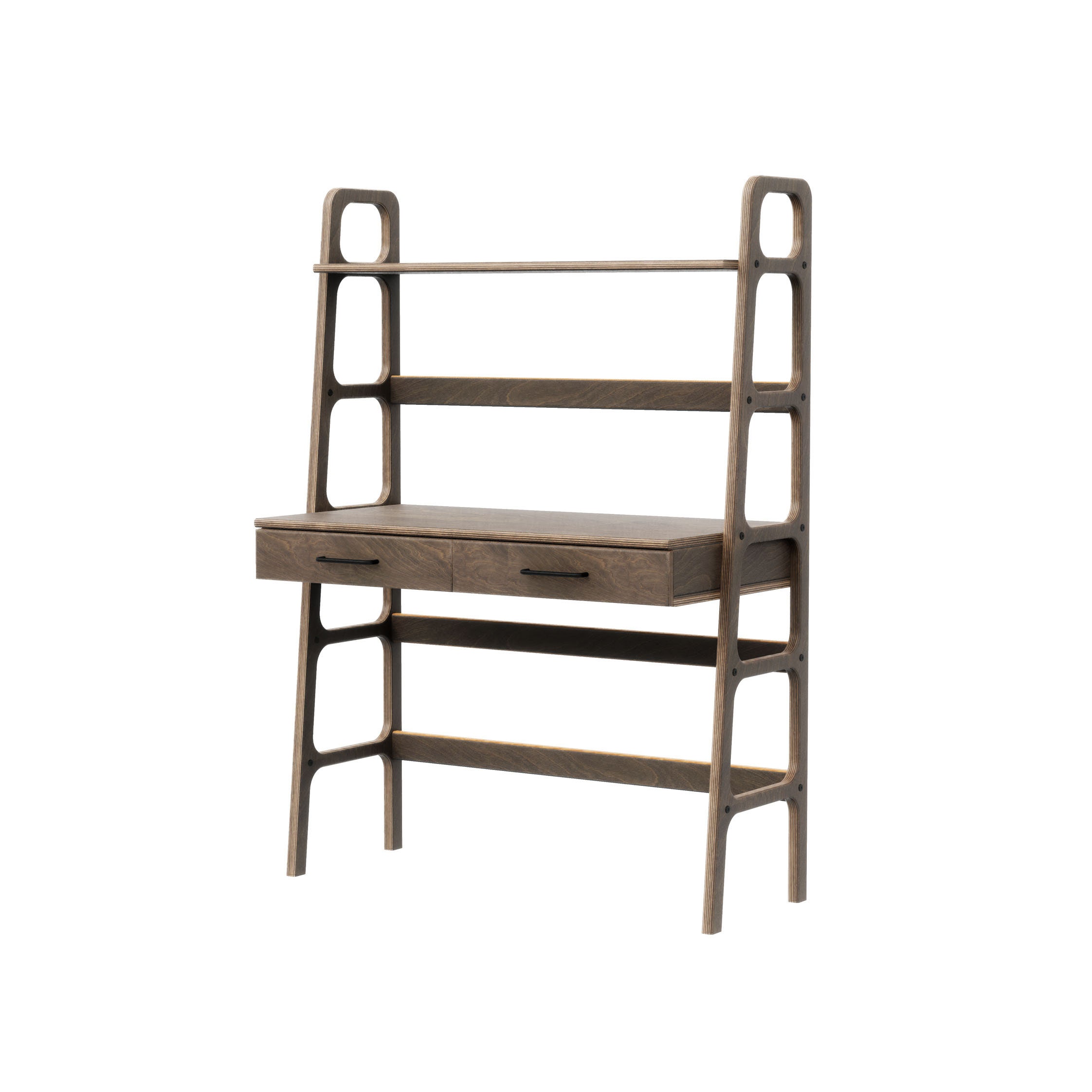 Bookcase Desk Mid Century Modern Wooden Desk Wood Desk Etsy