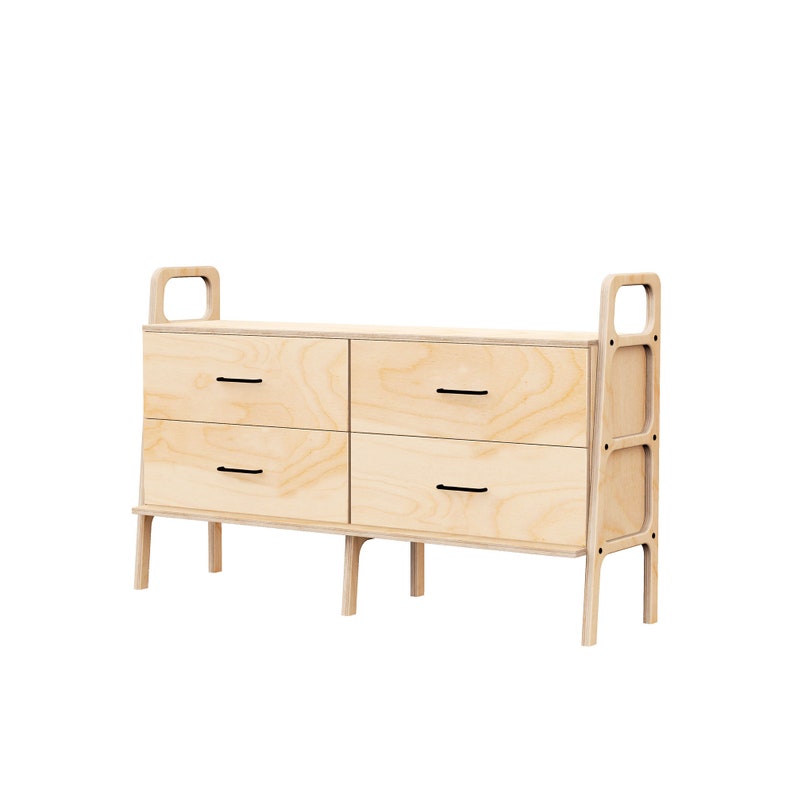 Scandinavian Chest of drawers / Wide Drawer Sideboard / Media Console / Credenza / Walnut sideboard / Customise Design / Sideboard cabinet Natural