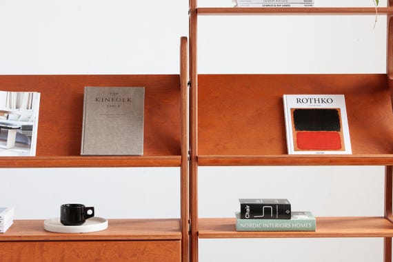 Modular Shelving | Handmade Mid-century Walnut Bookshelf: Japandi