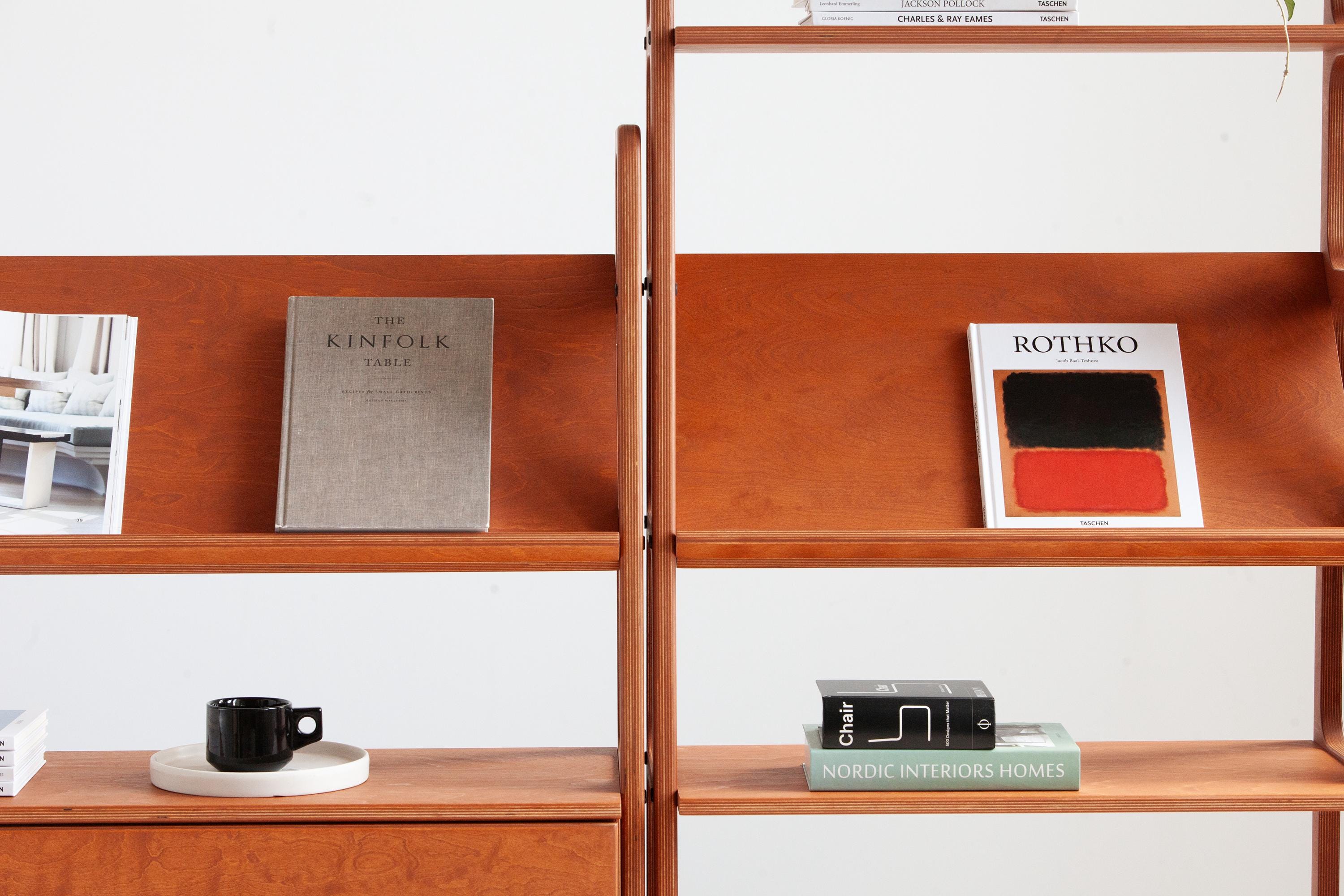 Modular Shelving | Handmade Mid-century Walnut Bookshelf: Japandi