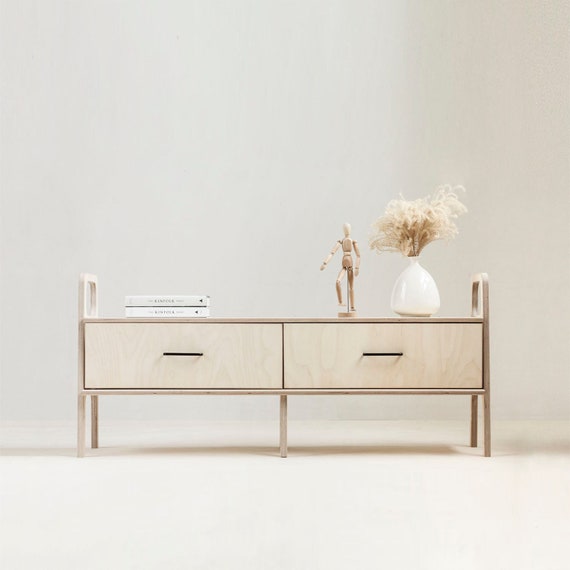 Mid-Century Modern TV Stand Mid Century Wood Media Console, TV Stand Record Player, Customizable
