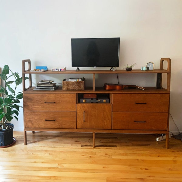 Entertainment center, Scandinavian Sideboard, Handmade furniture, Sideboard, Bookcase, Bookshelf, Mid Century Modern Credenza