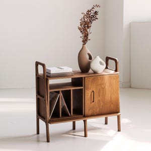 Mid Century Credenza | Small Sideboard Cabinet - Modern Media Console