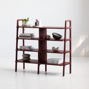 Wood Shelf, Handmade Furniture, Display shelf, Custom furniture, Storage organization, room divider bookshelf, Dark wood bookcase