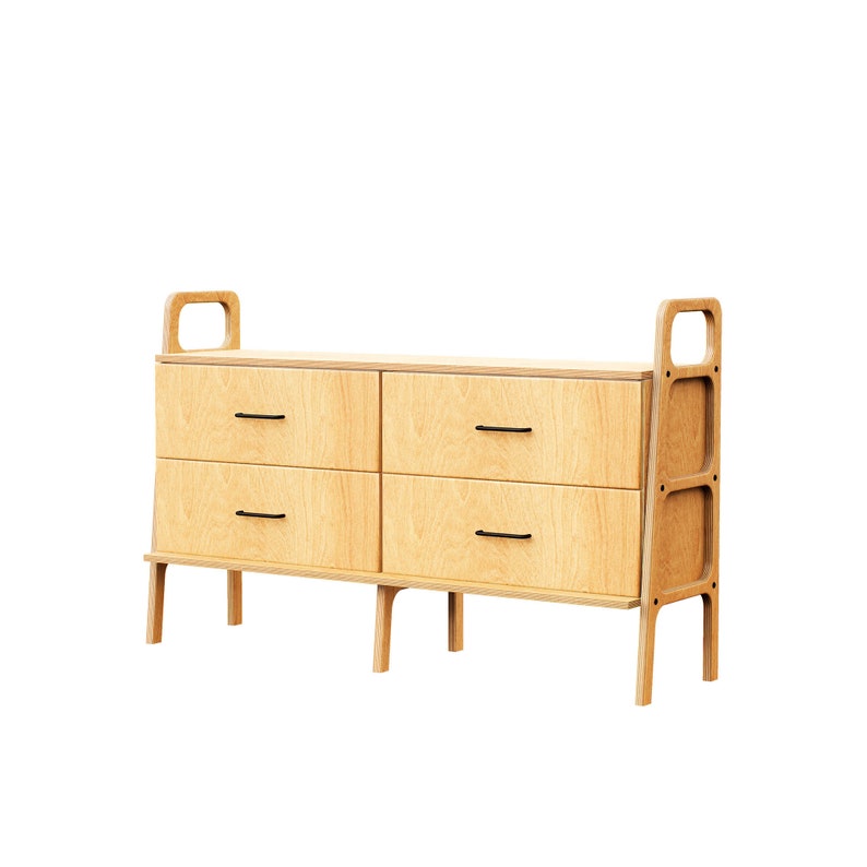 Scandinavian Chest of drawers / Wide Drawer Sideboard / Media Console / Credenza / Walnut sideboard / Customise Design / Sideboard cabinet Light Oak