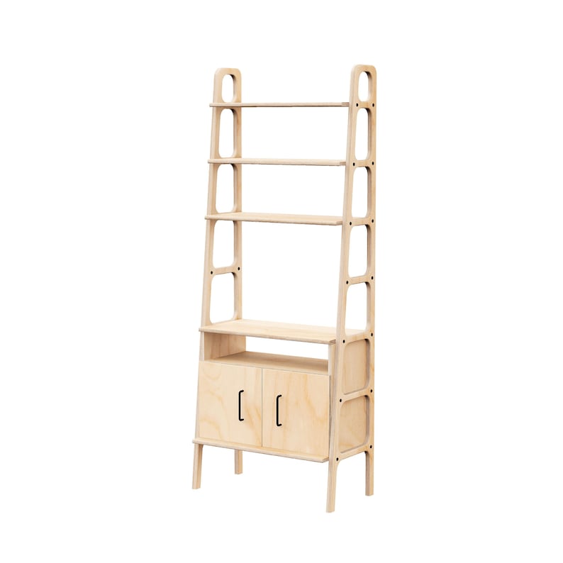 Mid Century Modern Ladder Bookshelf Modular Wall Shelving Etsy