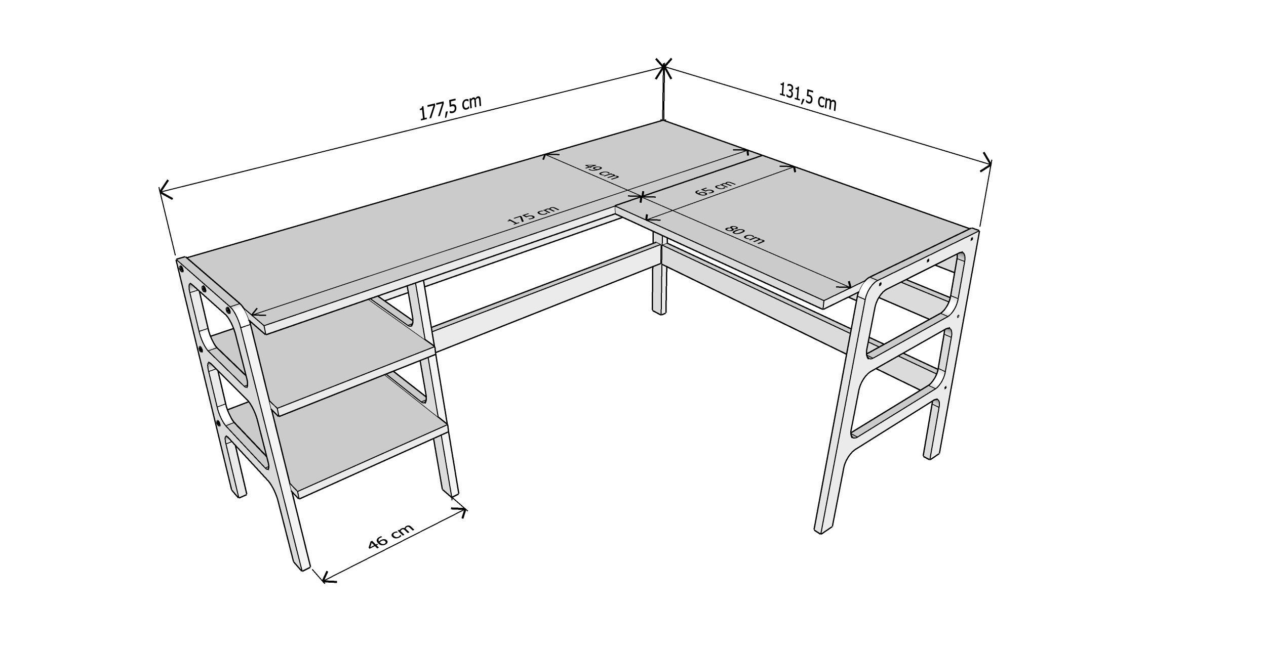 Plans & Build Guide For:kx Computer Desk Home Office / Gaming Desk / Corner  Desk / Shelves / Cabinet / Computer Support / Monitor Support 