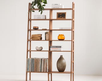 Mid century bookcase, Minimalist Bookcase, Modular Wooden Shelving, Handmade Furniture