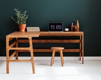 L formed desk, Walnut sauce table, small desk, mid century modern