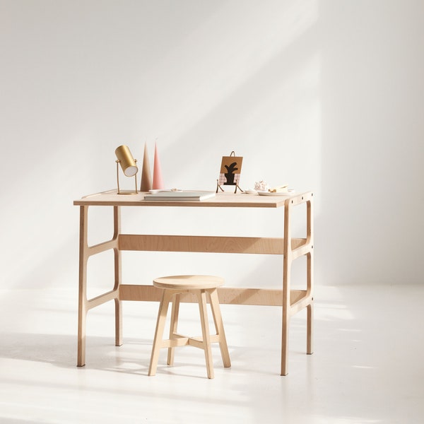 Bureau moderne du milieu du siècle pour ordinateur, bureau minimaliste, meubles faits à la main