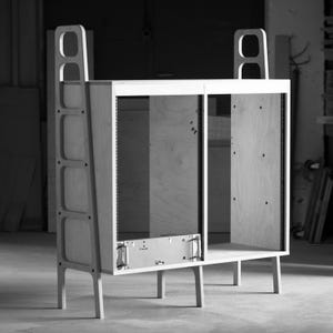 Compact Plywood Audio Rack – Custom Studio Equipment Stand for 19&quot; Gear