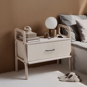 Mid Century Modern Nightstand, Minimalist Bedside shelf, scandinavian bedside table, Bedside cabinet, Midcentury home