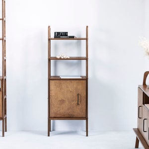Mid century modern bookcase, Midcentury ladder shelf bookcase, Scandinavian furniture