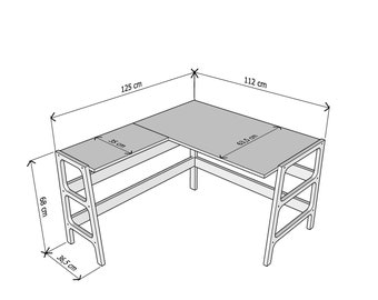 Mid century modern small corner desk, L shape desk, Desk, Modern Scandinavian Desk, Wooden desk, Computer desk, l-shaped desk