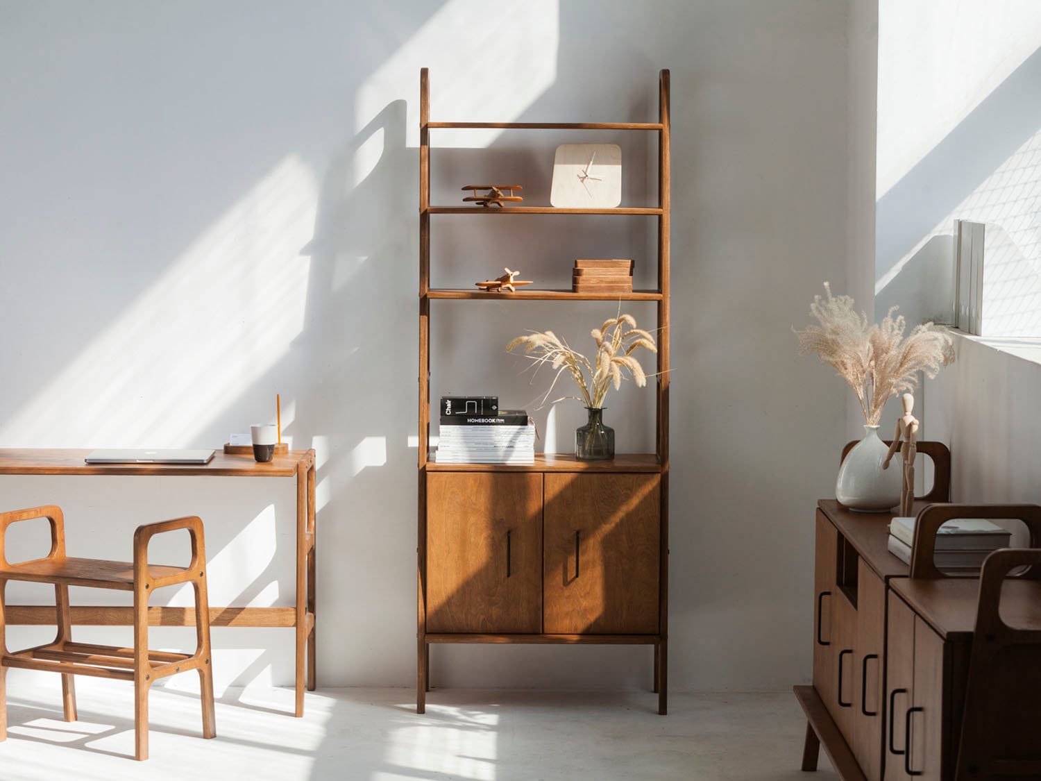 Librero con gabinete de pared, estantes de pared de madera, decoración del  hogar, armarios colgantes de almacenamiento, estanterías de montaje en