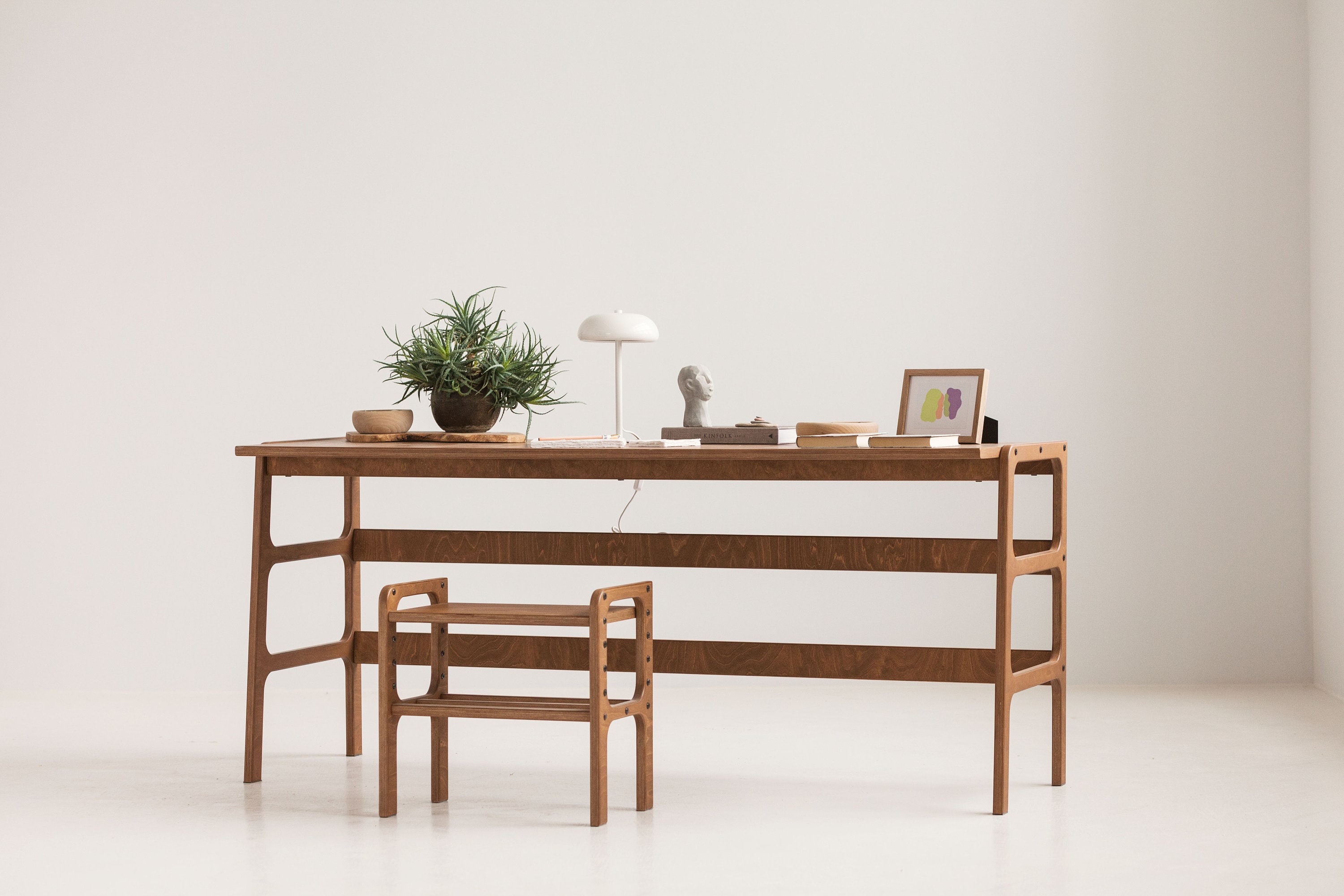 Mid Century Modern Desk for Office Large Desk Wooden Desk