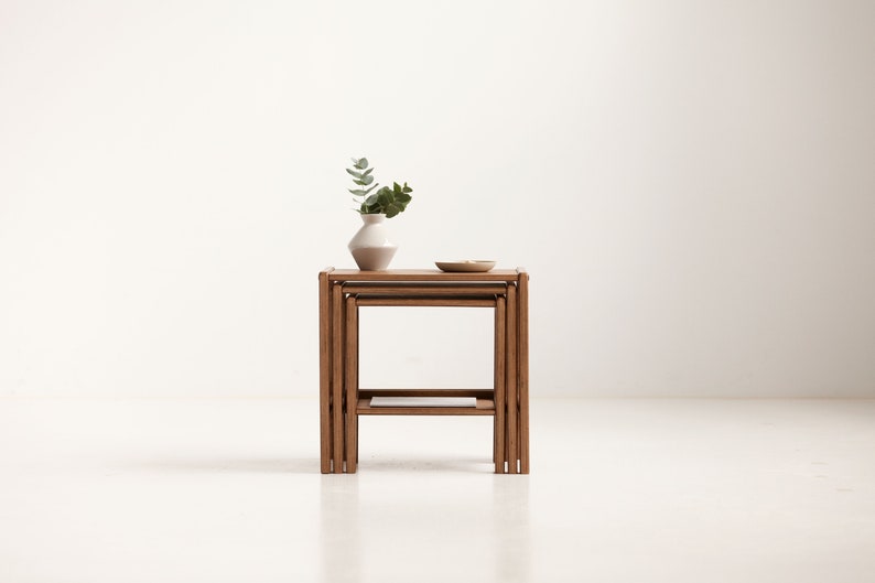 Handmade Wood Coffee Table, Modern Boho Coffee Table, Nesting table, Square Coffee Table, Sofa Table, Mid Century Modern Coffee Table image 6
