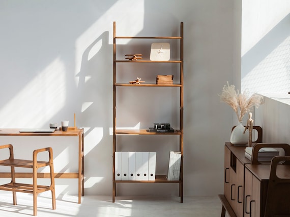 Ladder bookshelf online with storage