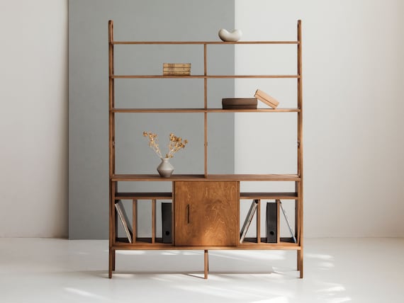 5-Shelf Storage Bookcase Modern Multi-functional Display Cabinet Furniture-Black